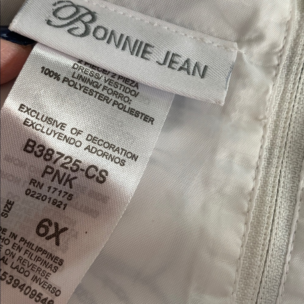 Bonnie Jean Bows Dress 6X White Black Pink EUC 🎀 - Picture 9 of 11